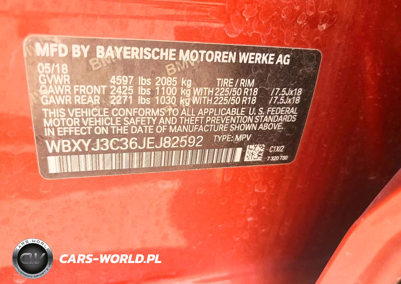 2018 BMW X2 Sdrive28I VIN:WBXYJ3C36JEJ82592 - 13