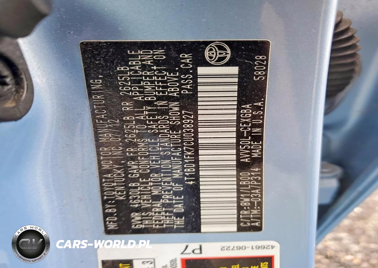 2012 Toyota Camry Hybrid Le VIN:4T1BD1FK7CU038927 - 12