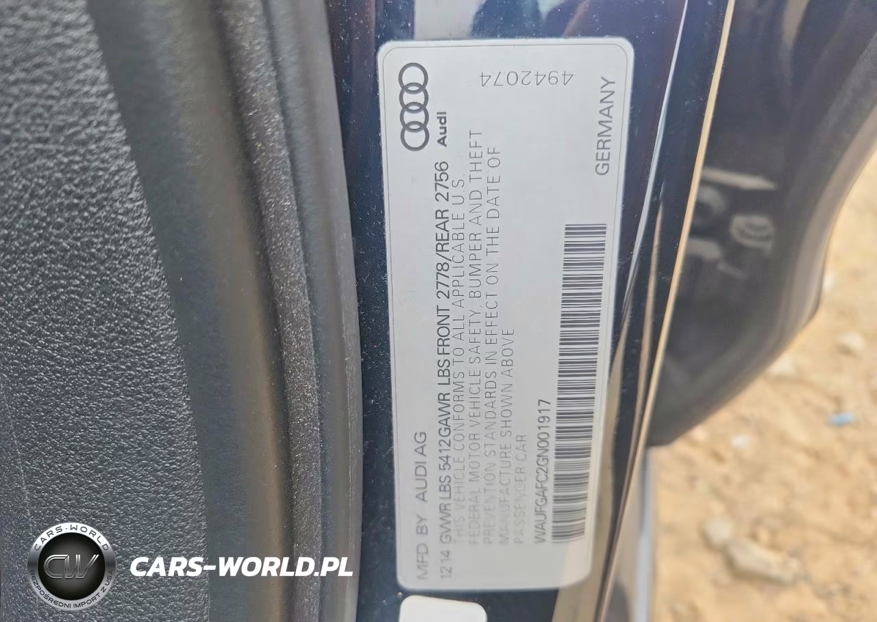2016 Audi A6 Premium Plus VIN:WAUFGAFC2GN001917 - 12
