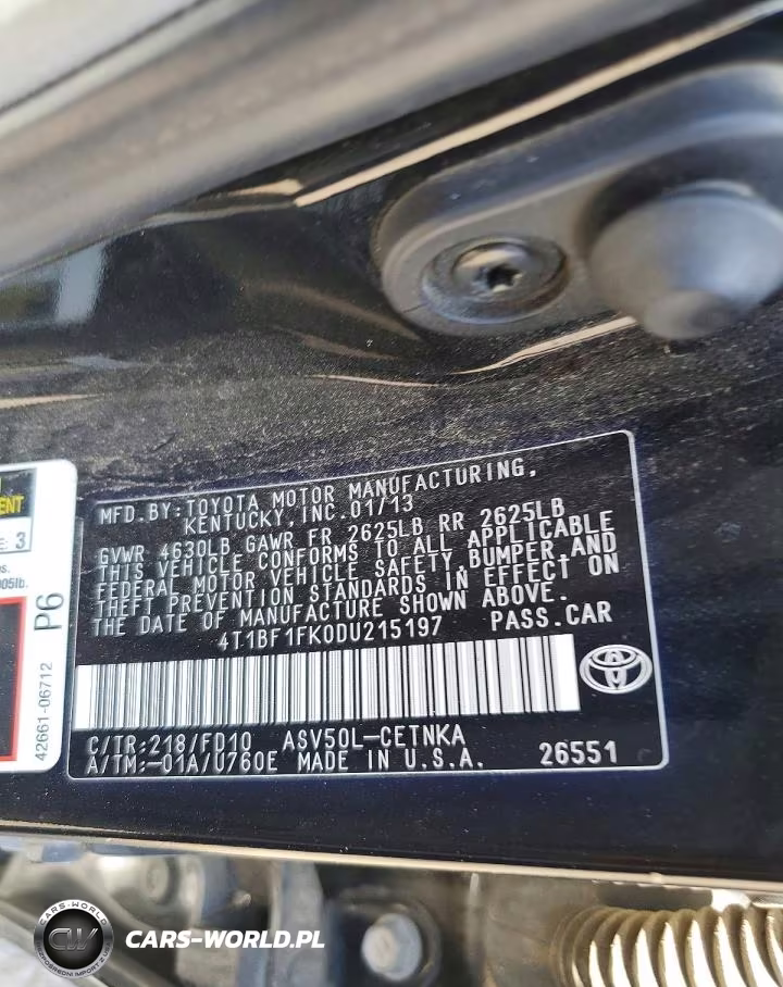 2013 Toyota Camry L VIN:4T1BF1FK0DU215197 - 12