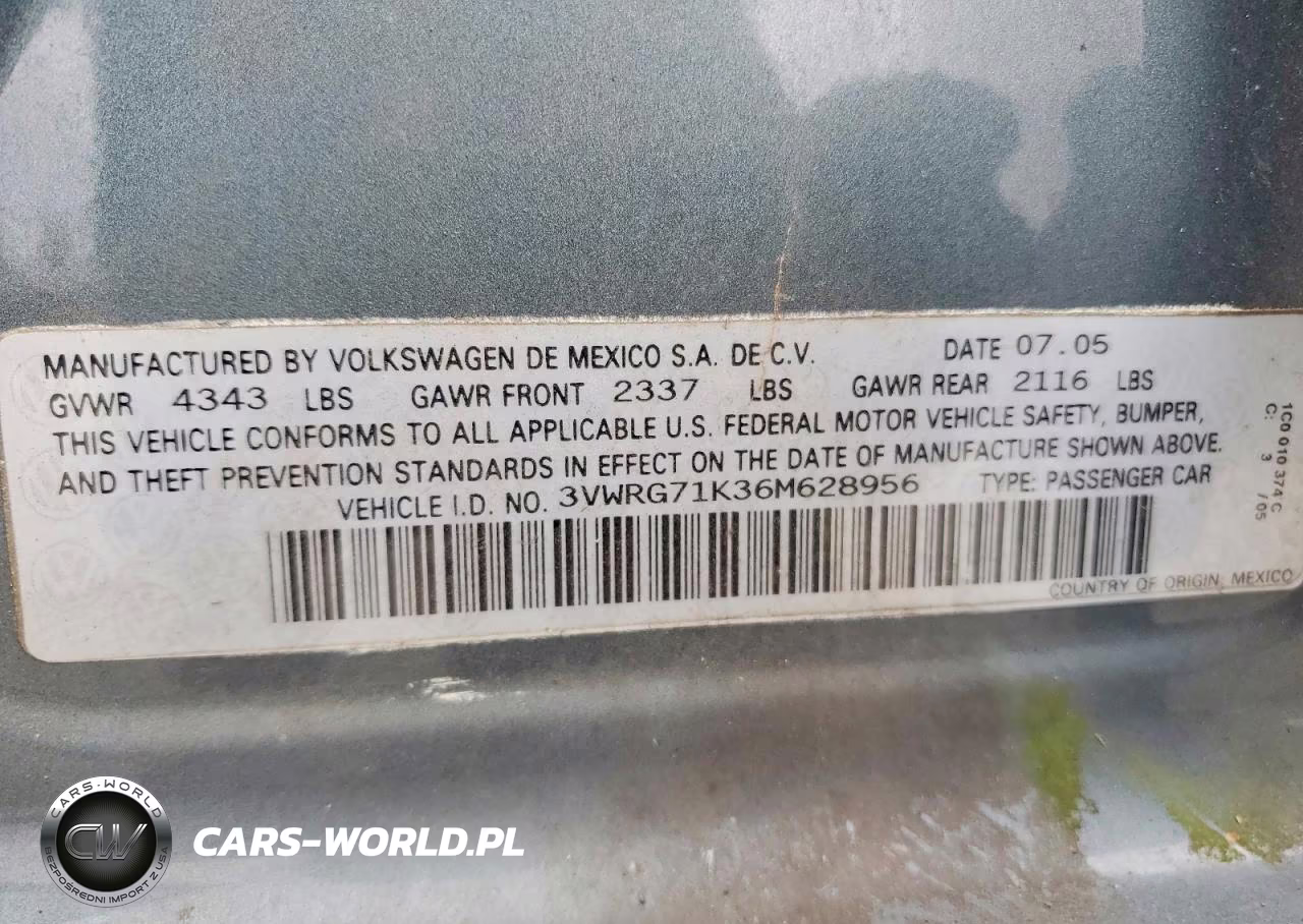 2006 Volkswagen Jetta 2.5 VIN:3VWRG71K36M628956 - 13