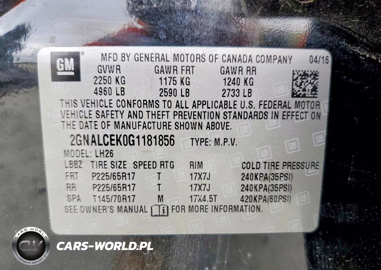 2016 Chevrolet Equinox Lt VIN:2GNALCEK0G1181856 - 13