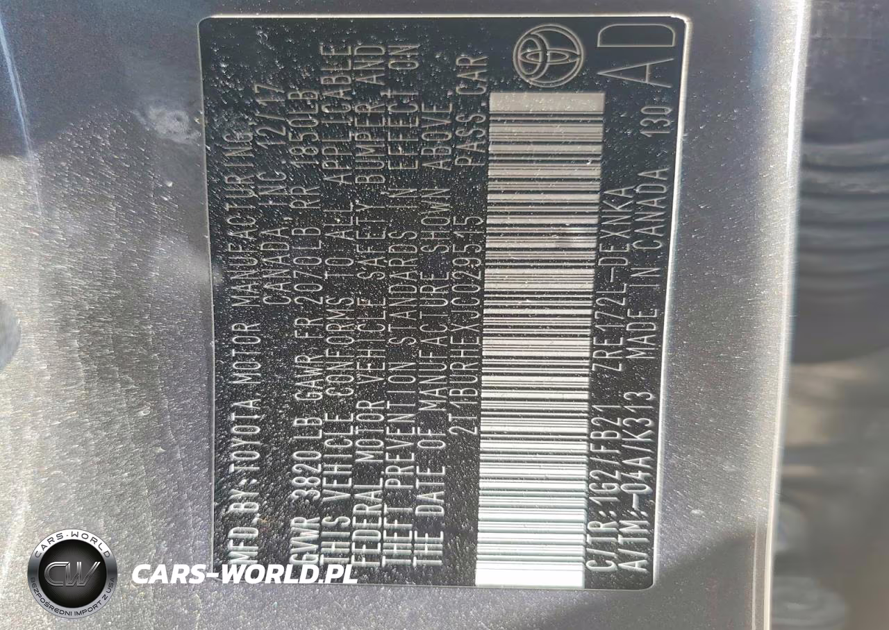 2018 Toyota Corolla Le VIN:2T1BURHEXJC029515 - 12