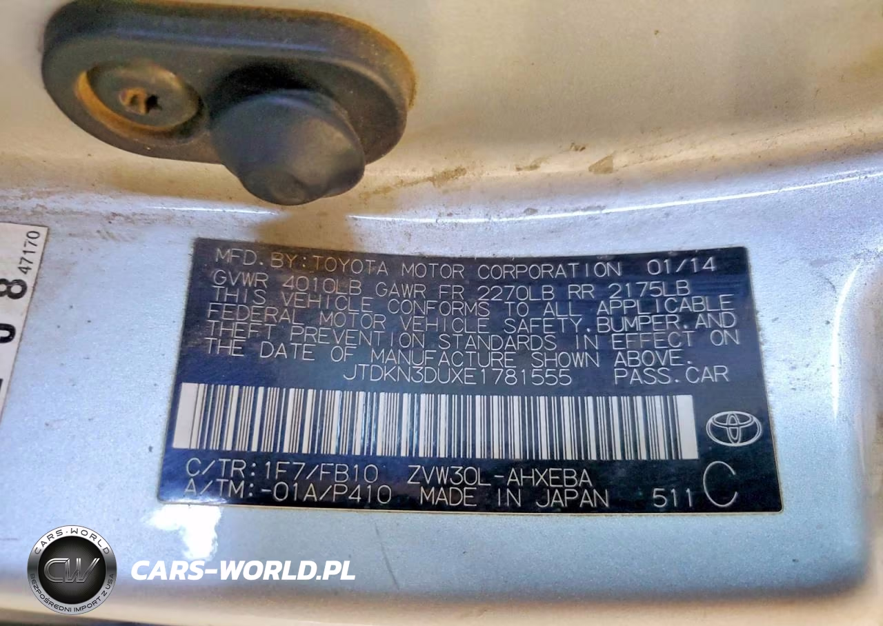 2014 Toyota Prius One VIN:JTDKN3DUXE1781555 - 13