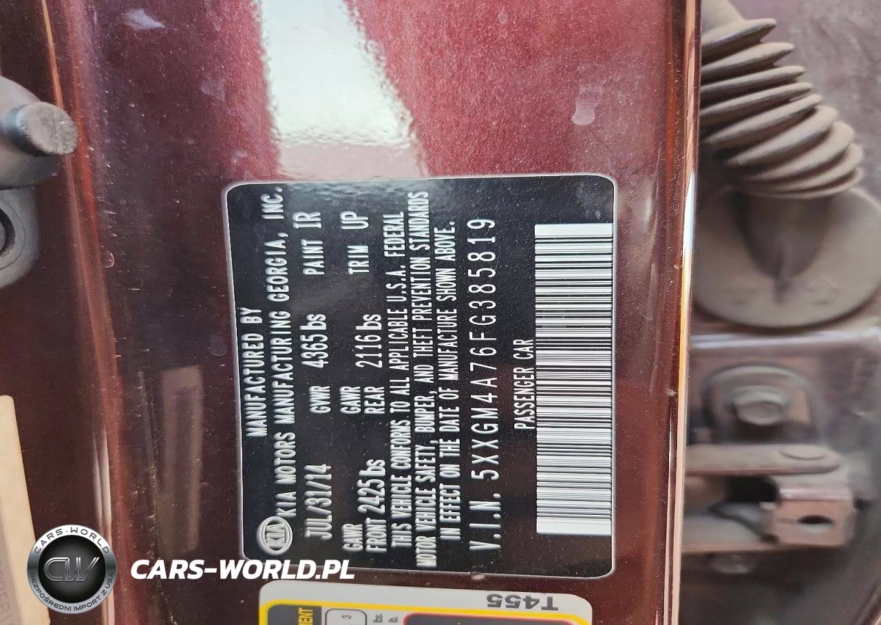 2015 Kia Optima Lx VIN:5XXGM4A76FG385819 - 13