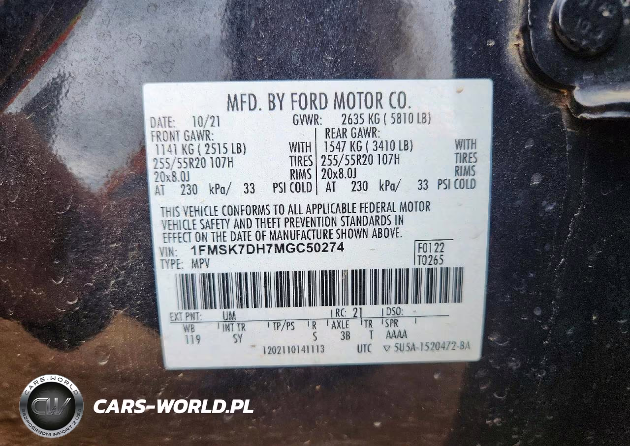 2021 Ford Explorer Xlt VIN:1FMSK7DH7MGC50274 - 13
