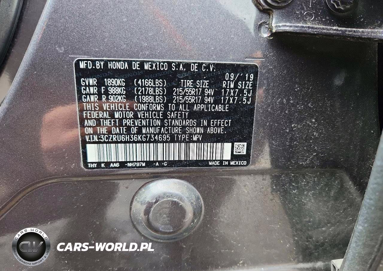2019 Honda Hr-V Lx VIN:3CZRU6H36KG734695 - 13
