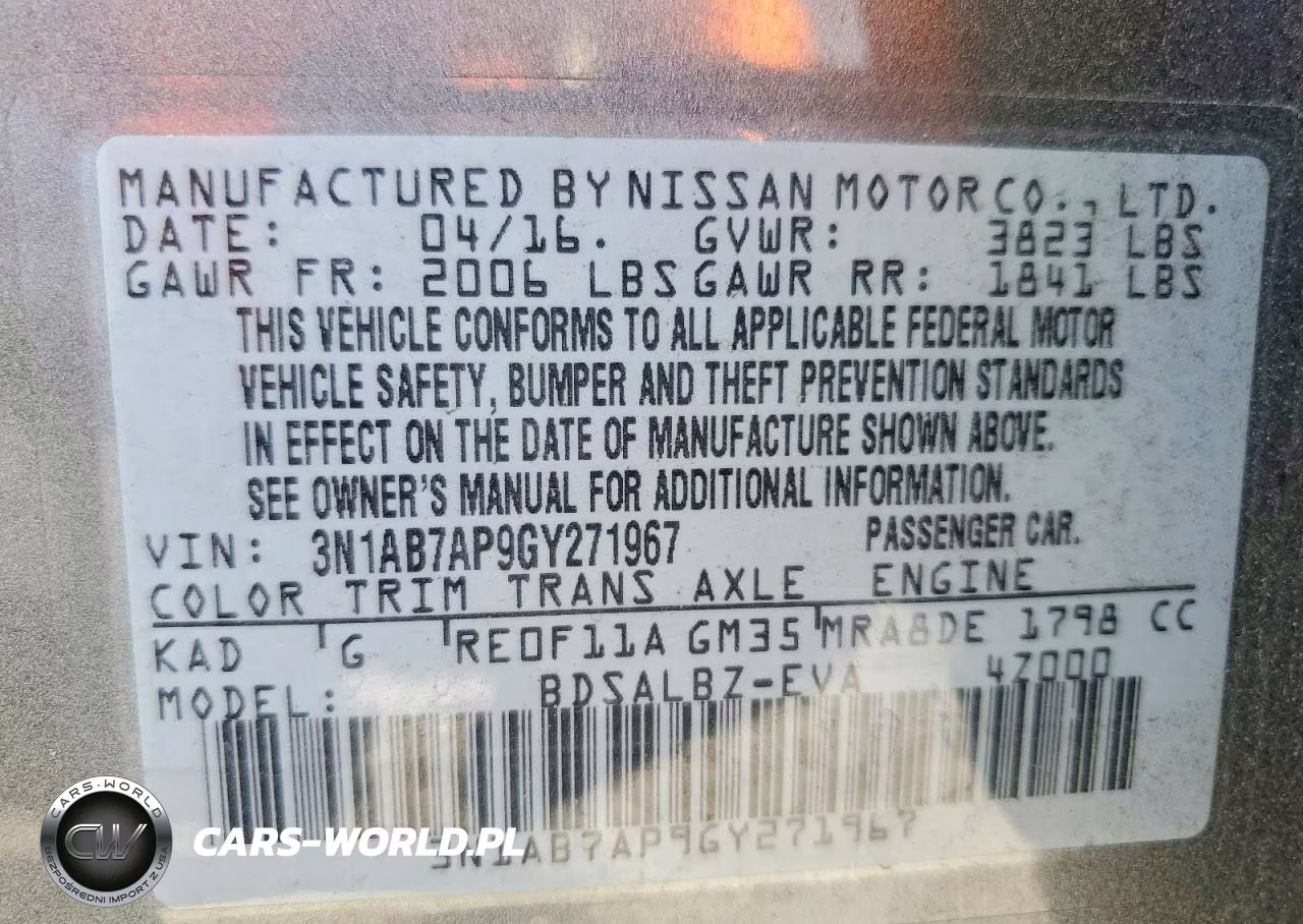 2016 Nissan Sentra S VIN:3N1AB7AP9GY271967 - 12