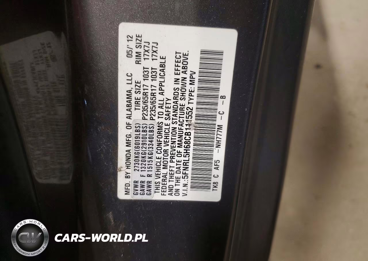 2012 Honda Odyssey Exl VIN:5FNRL5H68CB111552 - 13