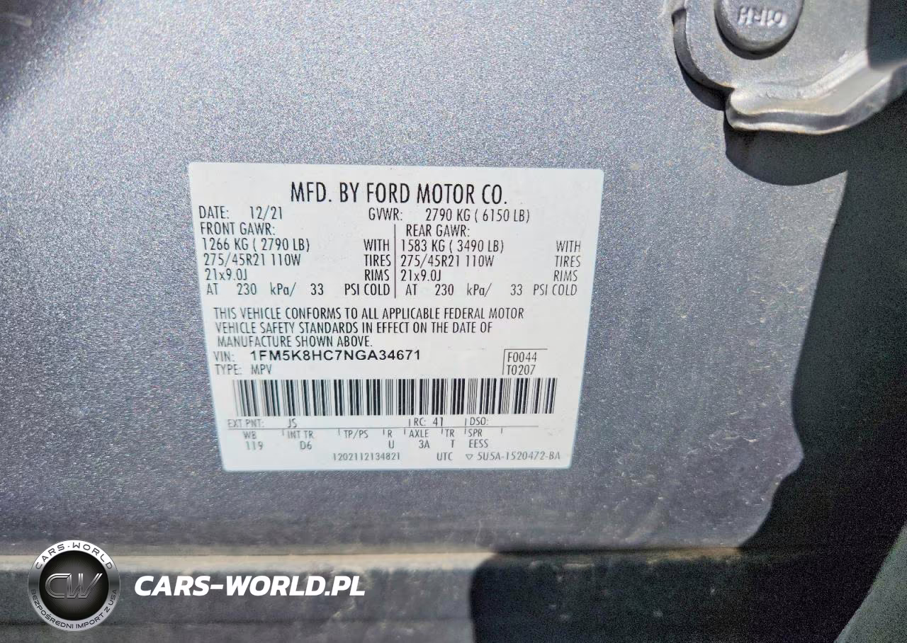 2022 Ford Explorer Platinum VIN:1FM5K8HC7NGA34671 - 13