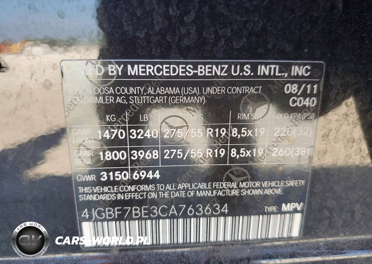 2012 Mercedes-Benz Gl 450 4Matic VIN:4JGBF7BE3CA763634 - 13