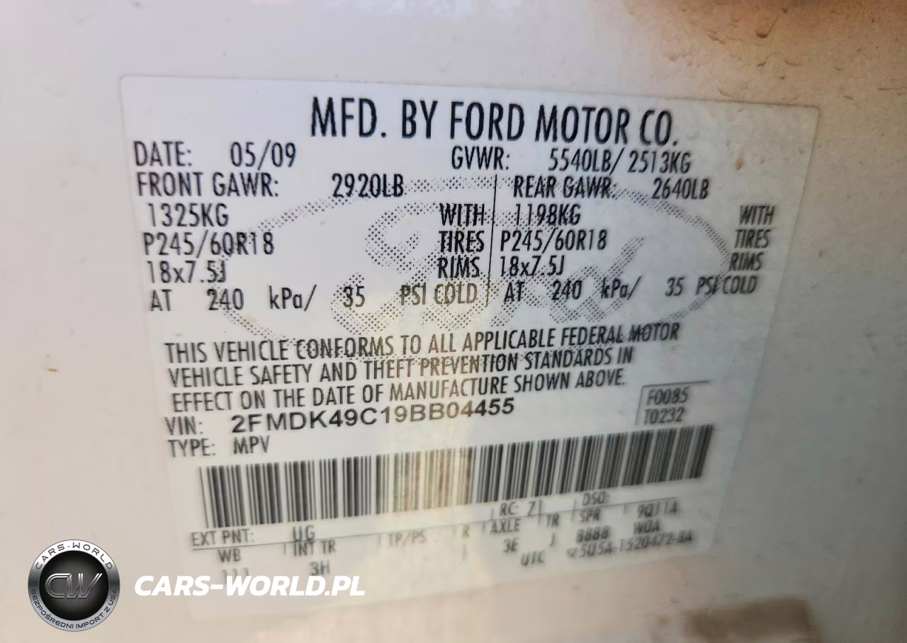 2009 Ford Edge Limited VIN:2FMDK49C19BB04455 - 14