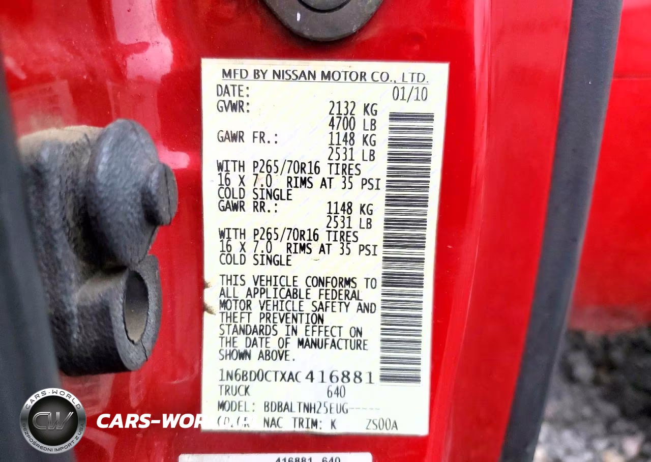 2010 Nissan Frontier Xe VIN:1N6BD0CTXAC416881 - 12
