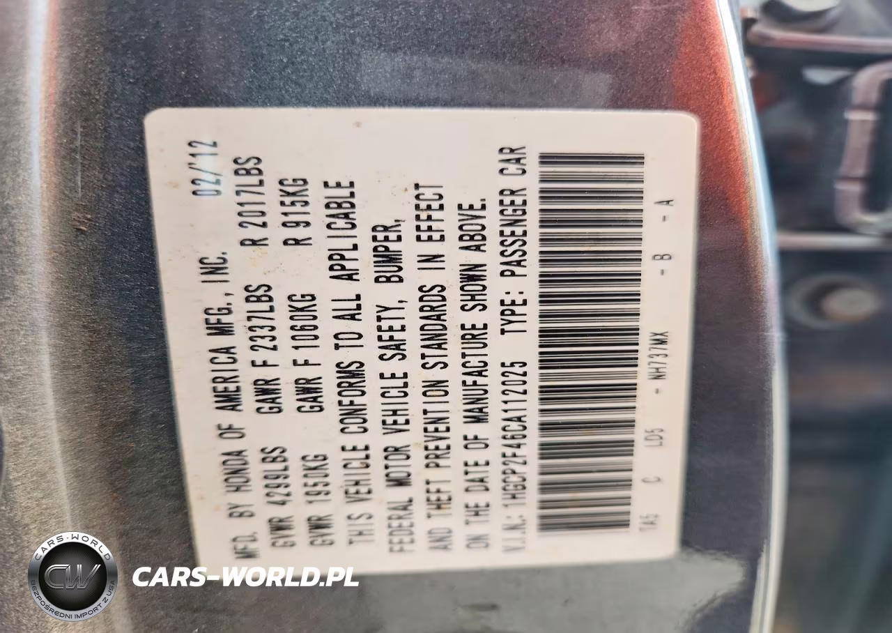 2012 Honda Accord Lxp VIN:1HGCP2F46CA112025 - 13