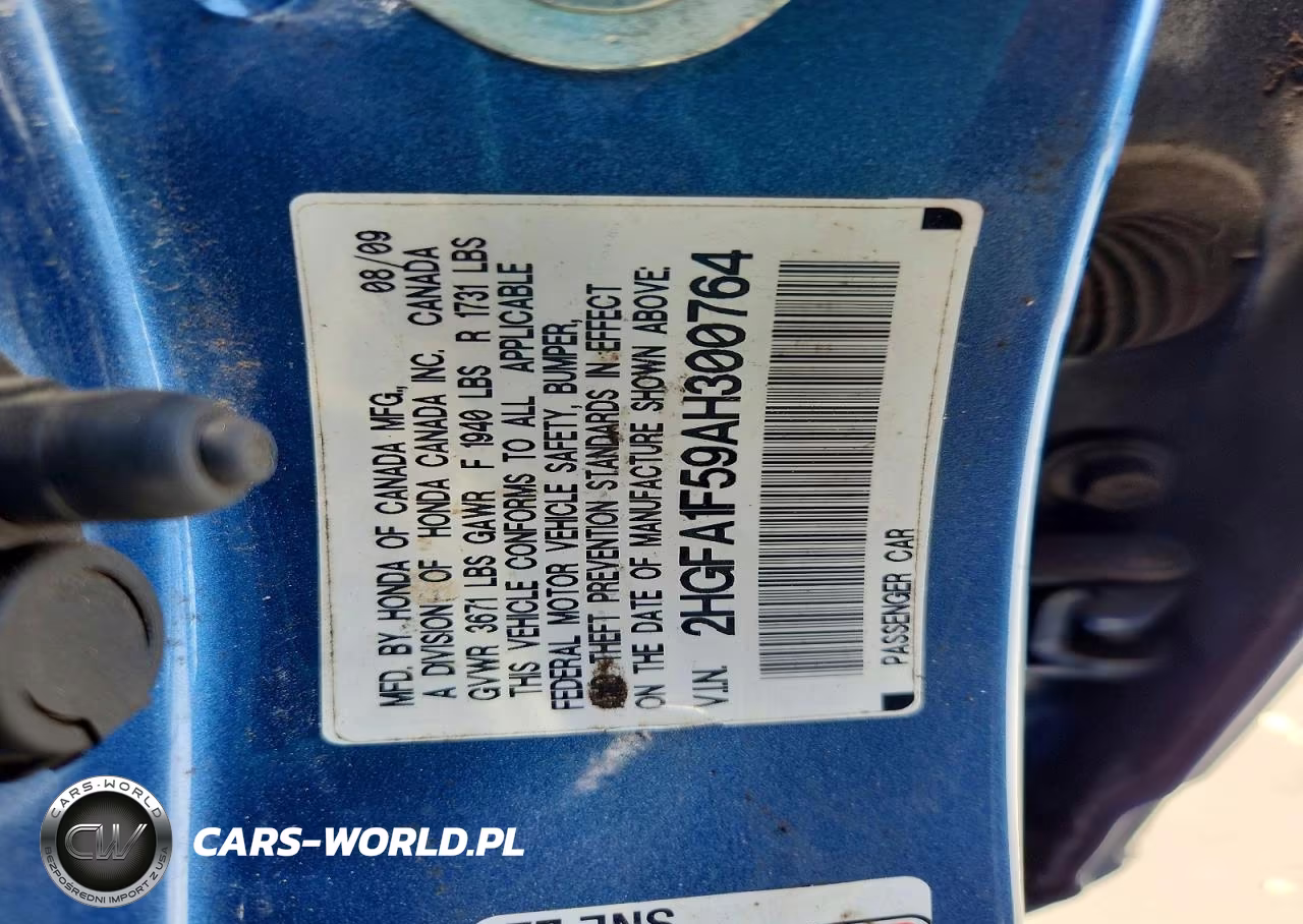 2010 Honda Civic Lx VIN:2HGFA1F59AH300764 - 12