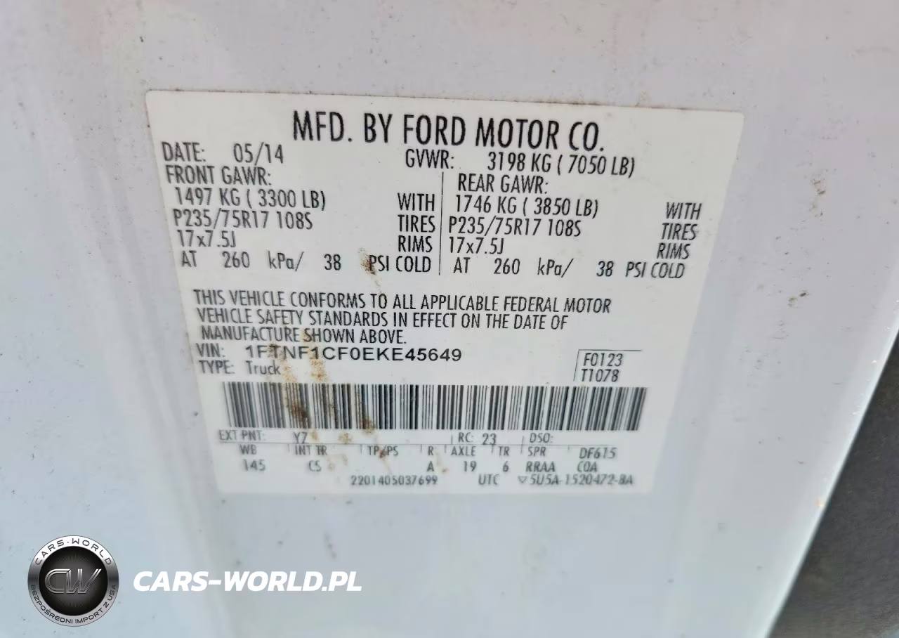 2014 Ford F150 VIN:1FTNF1CF0EKE45649 - 12