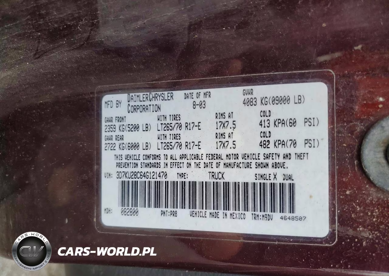 2004 Dodge Ram 2500 St VIN:3D7KU28C64G121470 - 12