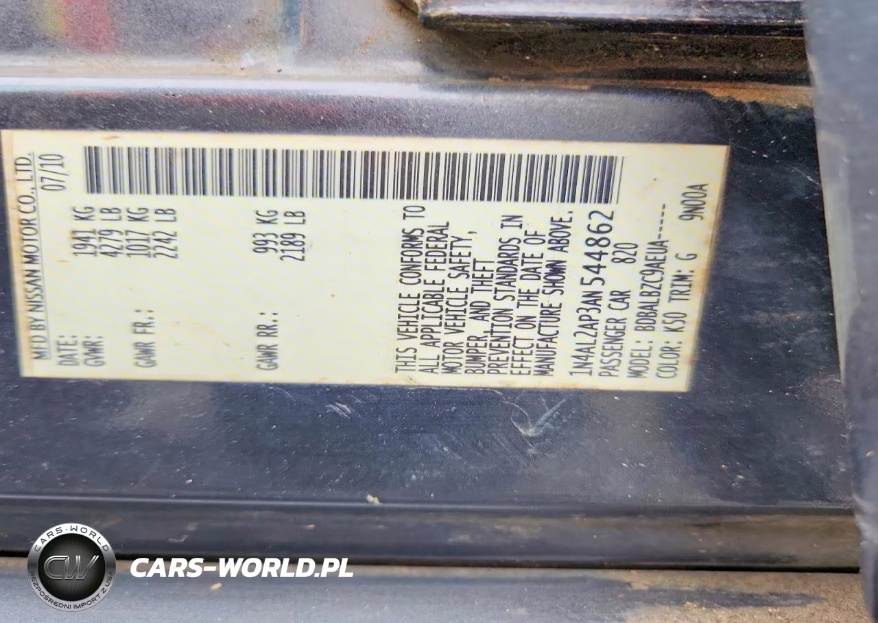 2010 Nissan Altima 2.5 VIN:1N4AL2AP3AN544862 - 13