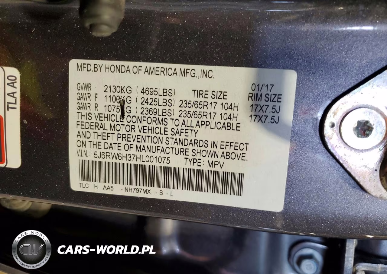 2017 Honda Cr-V Lx VIN:5J6RW6H37HL001075 - 13