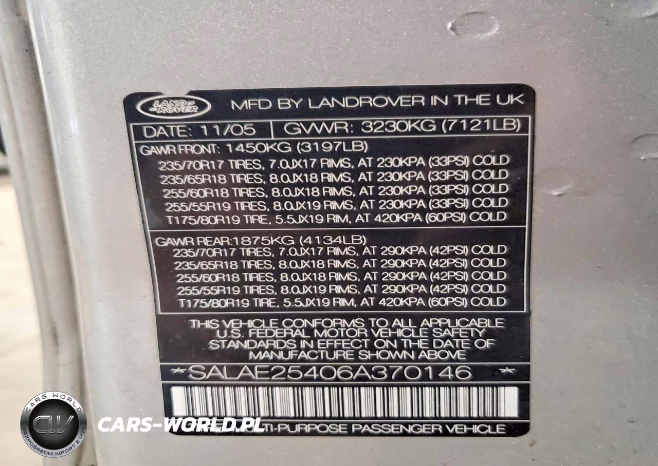 2006 Land Rover Lr3 Se VIN:SALAE25406A370146 - 13