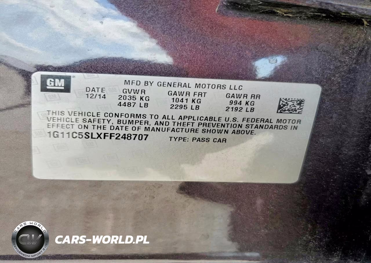 2015 Chevrolet Malibu 1Lt VIN:1G11C5SLXFF248707 - 13