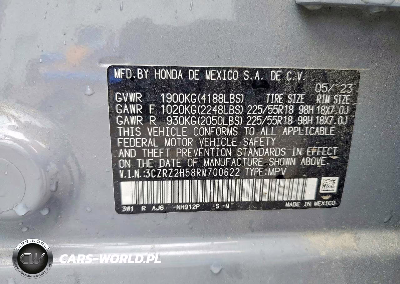 2024 Honda Hr-V Sport VIN:3CZRZ2H58RM700622 - 13