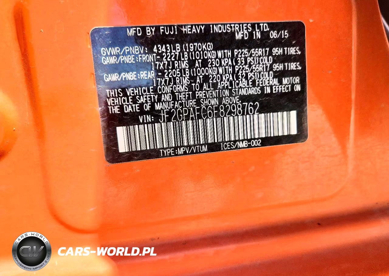 2015 Subaru Xv Crosstrek 2.0 Premium VIN:JF2GPAFC6F8298762 - 12