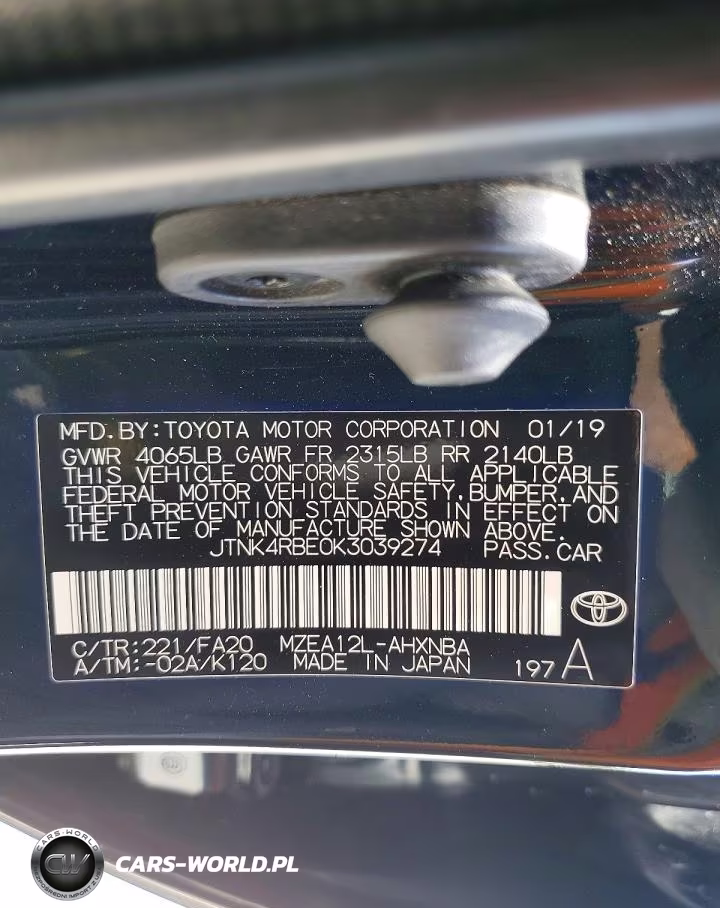 2019 Toyota Corolla Hatchback Se VIN:JTNK4RBE0K3039274 - 12