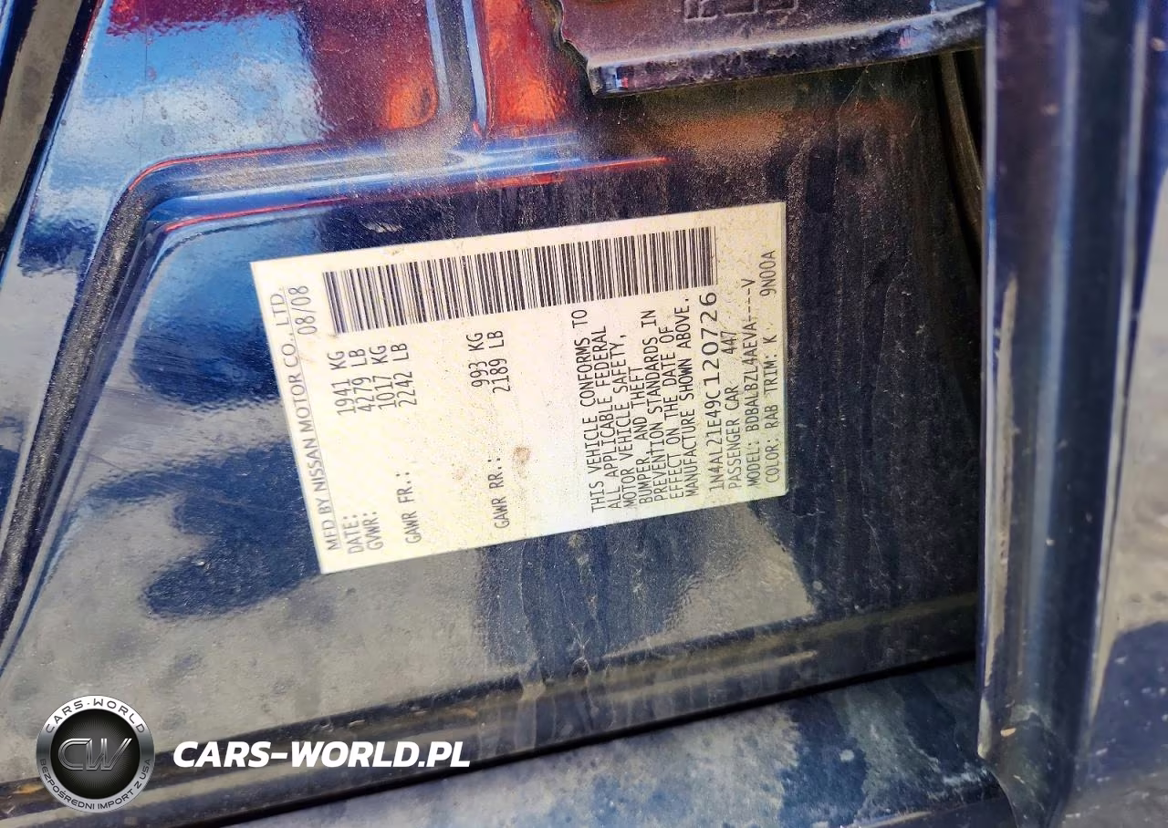 2009 Nissan Altima VIN:1N4AL21E49C120726 - 12