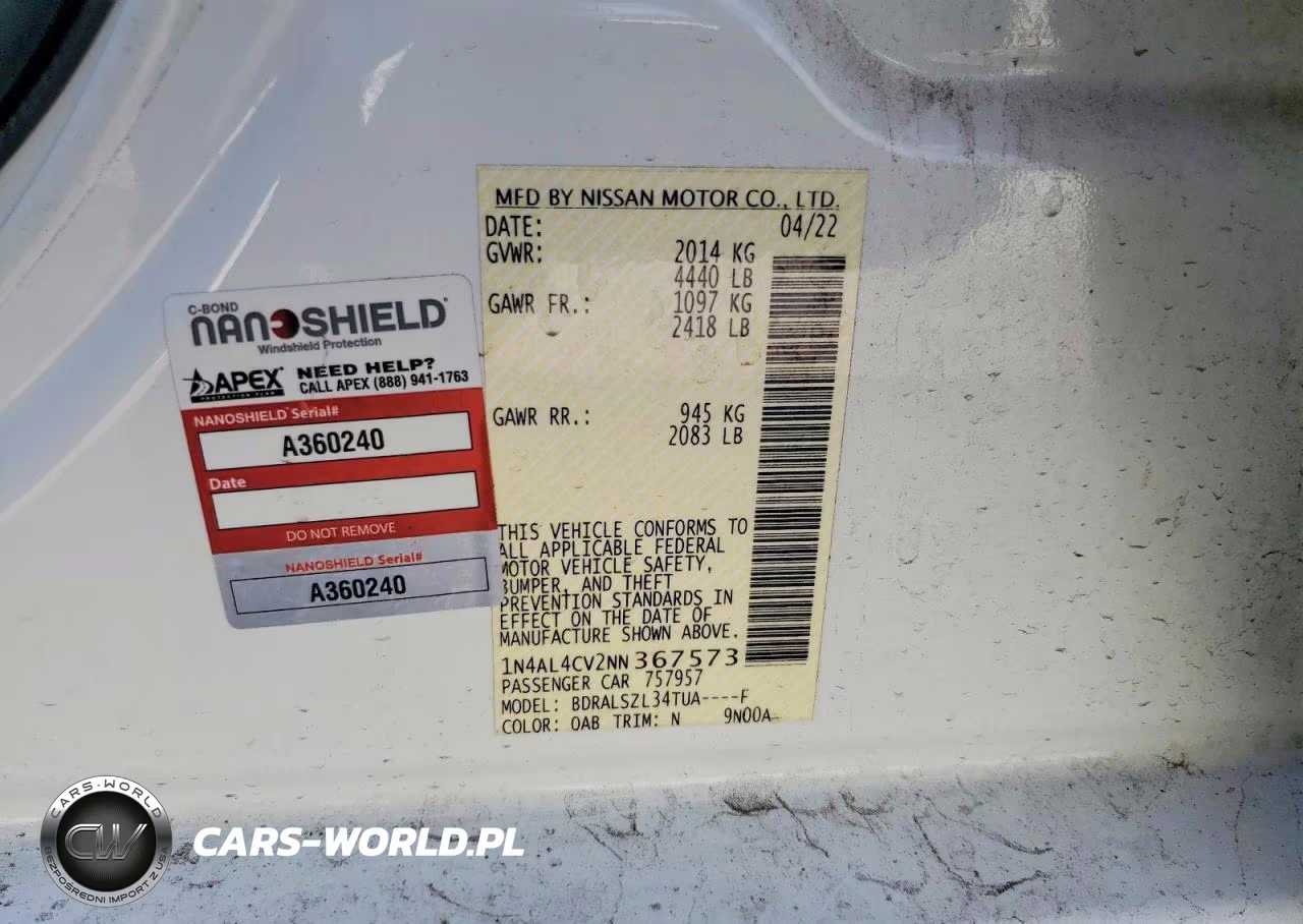 2022 Nissan Altima Sr VIN:1N4AL4CV2NN367573 - 13