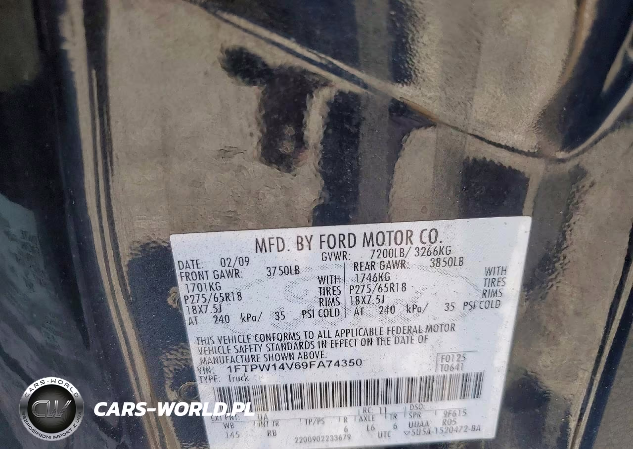 2009 Ford F150 Supercrew VIN:1FTPW14V69FA74350 - 12