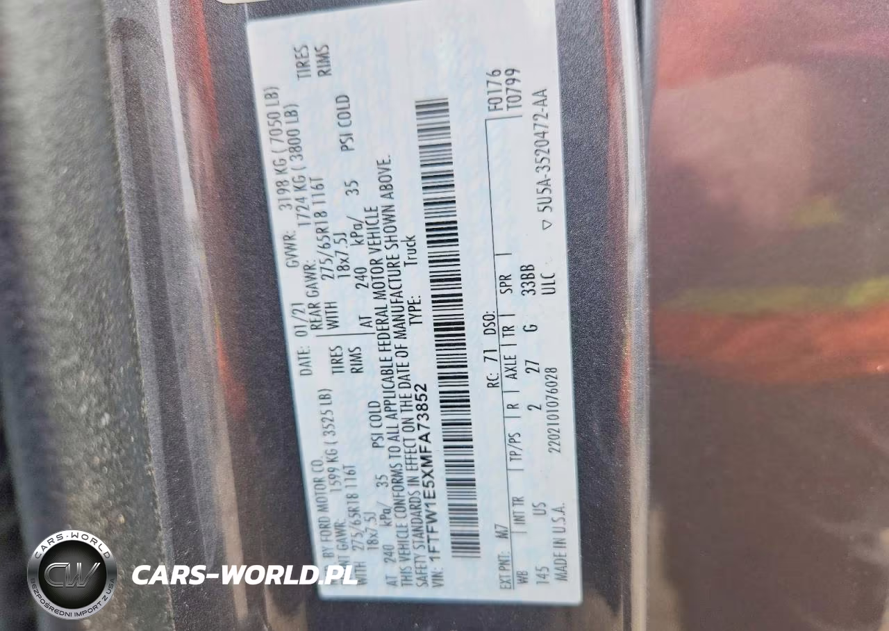 2021 Ford F150 Supercrew VIN:1FTFW1E5XMFA73852 - 12