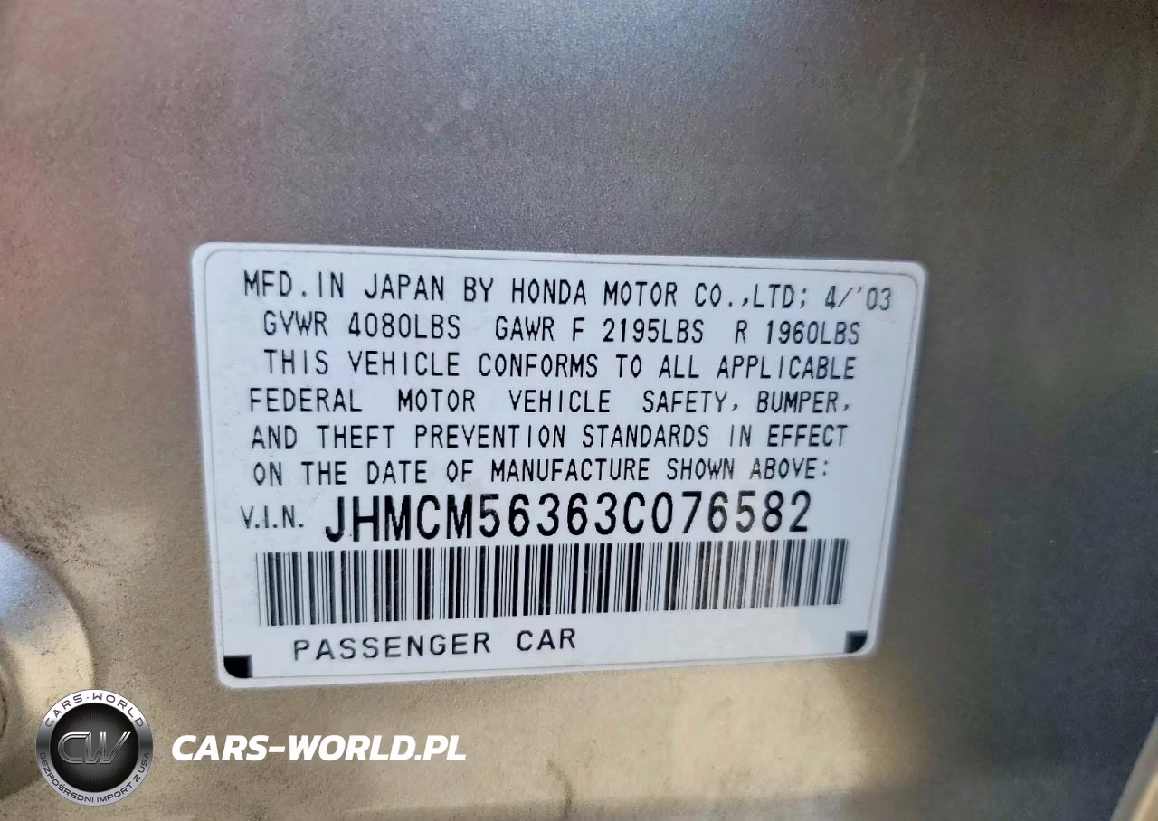 2003 Honda Accord Lx VIN:JHMCM56363C076582 - 12