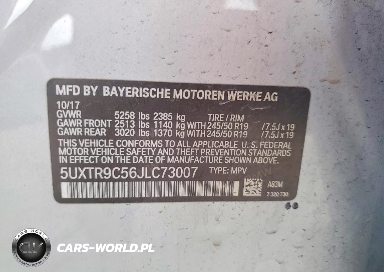 2018 BMW X3 xDrive30I VIN:5UXTR9C56JLC73007 - 13