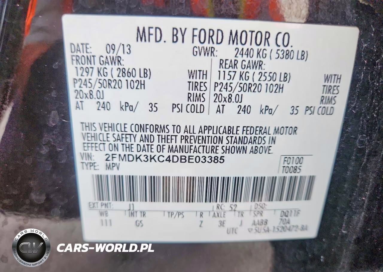 2013 Ford Edge Limited VIN:2FMDK3KC4DBE03385 - 13