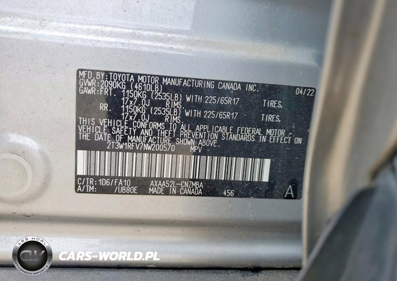 2022 Toyota Rav4 Xle VIN:2T3W1RFV7NW200570 - 12