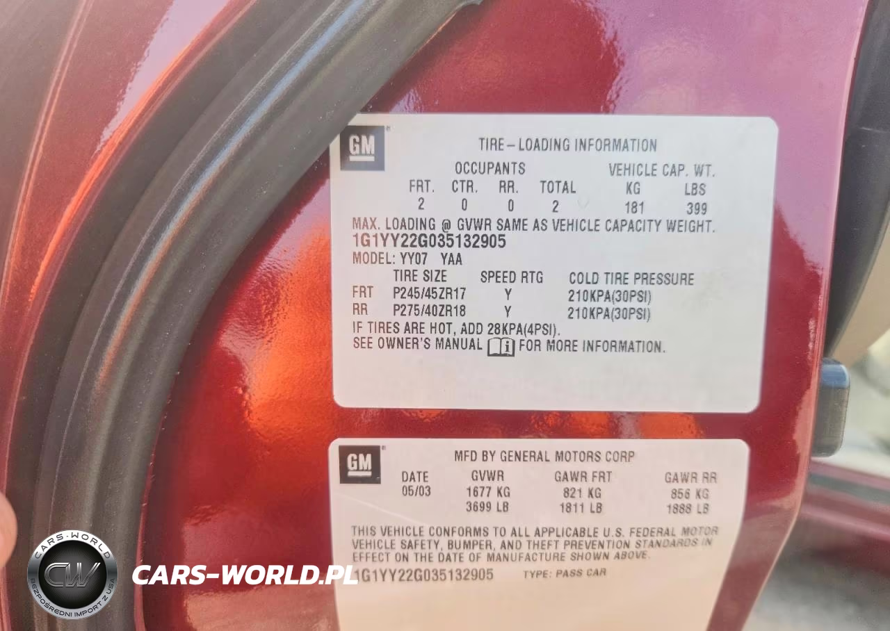 2003 Chev Corvette VIN:1G1YY22G035132905 - 12