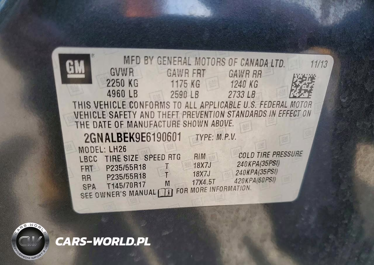 2014 Chevrolet Equinox Lt VIN:2GNALBEK9E6190601 - 13