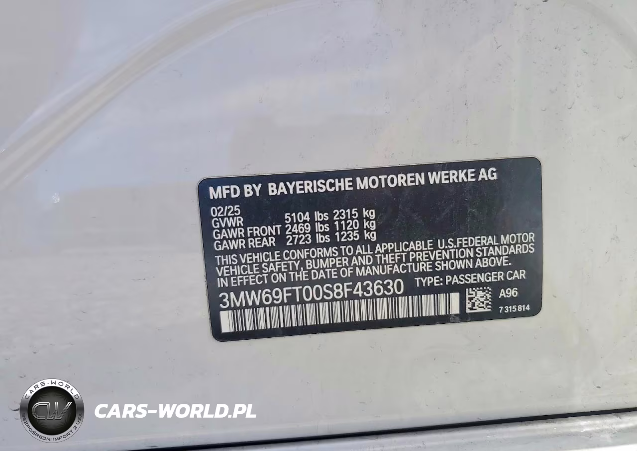 2025 BMW M340Xi VIN:3MW69FT00S8F43630 - 12