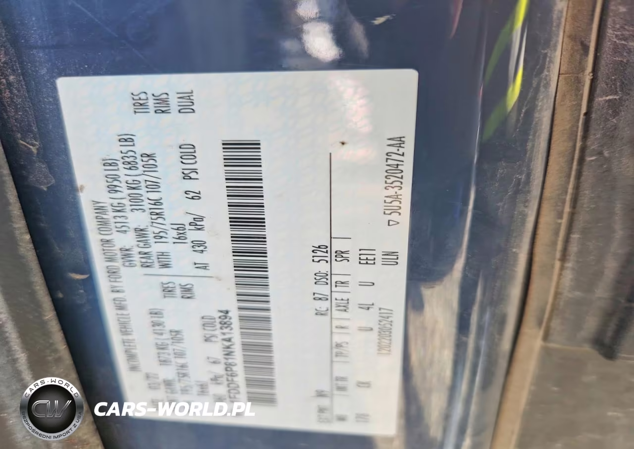 2022 Ford Transit T-350 Delivery Truck VIN:1FDDF6P81NKA13894 - 13