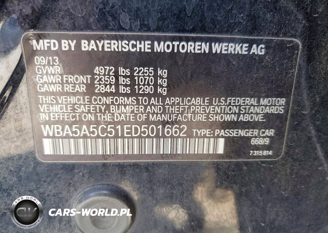 2014 BMW 528 I VIN:WBA5A5C51ED501662 - 12