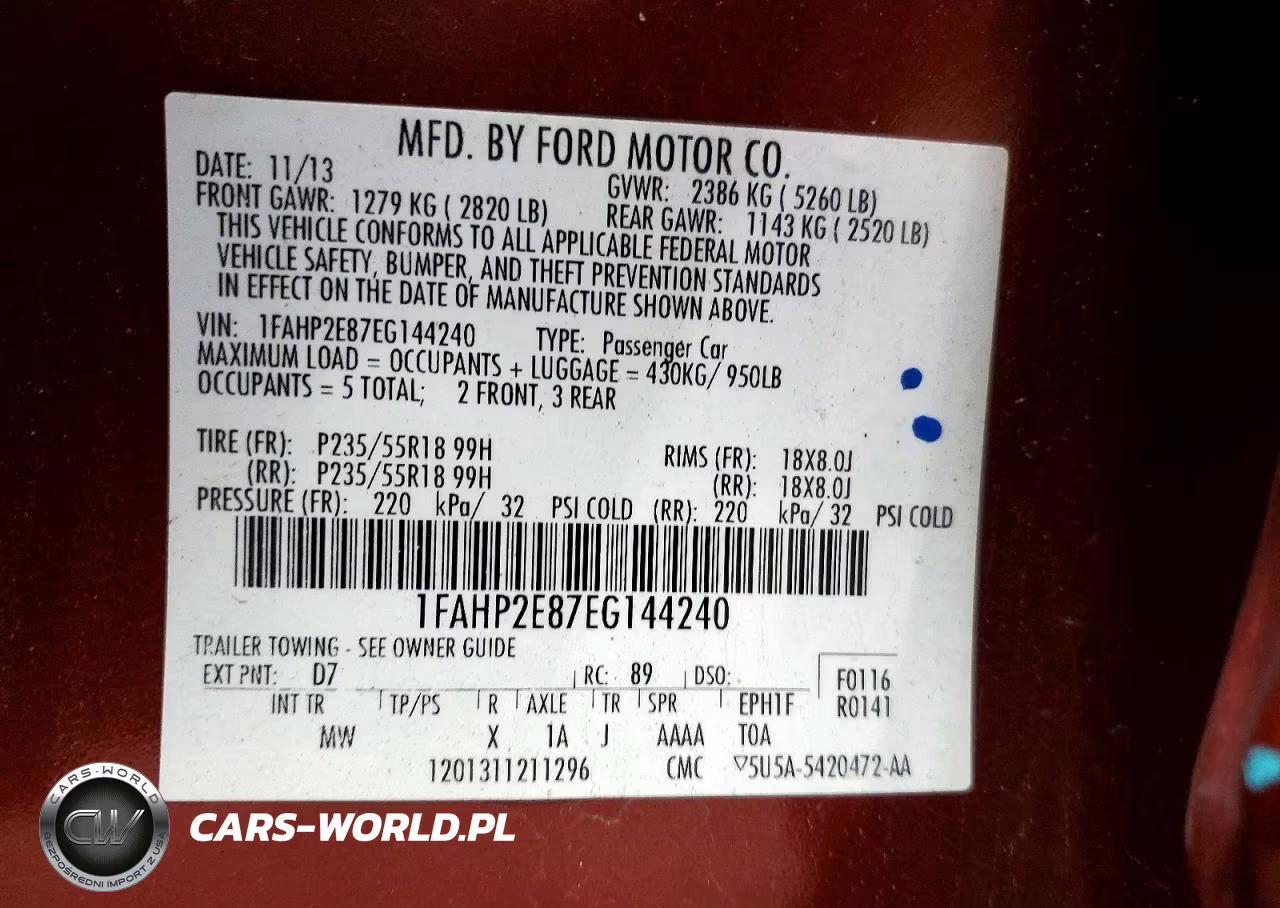 2014 Ford Taurus Sel VIN:1FAHP2E87EG144240 - 12
