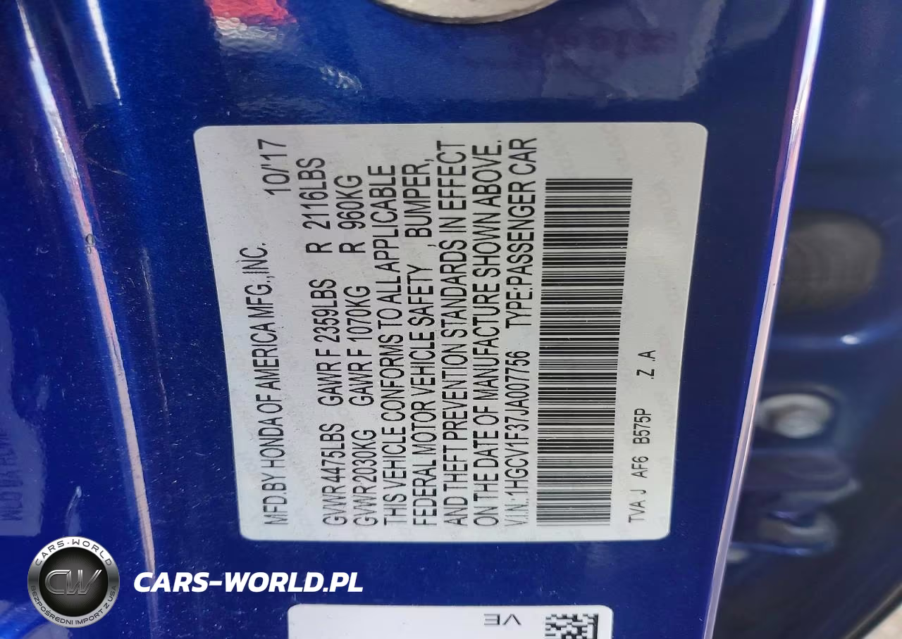 2018 Honda Accord Sport VIN:1HGCV1F37JA007756 - 12