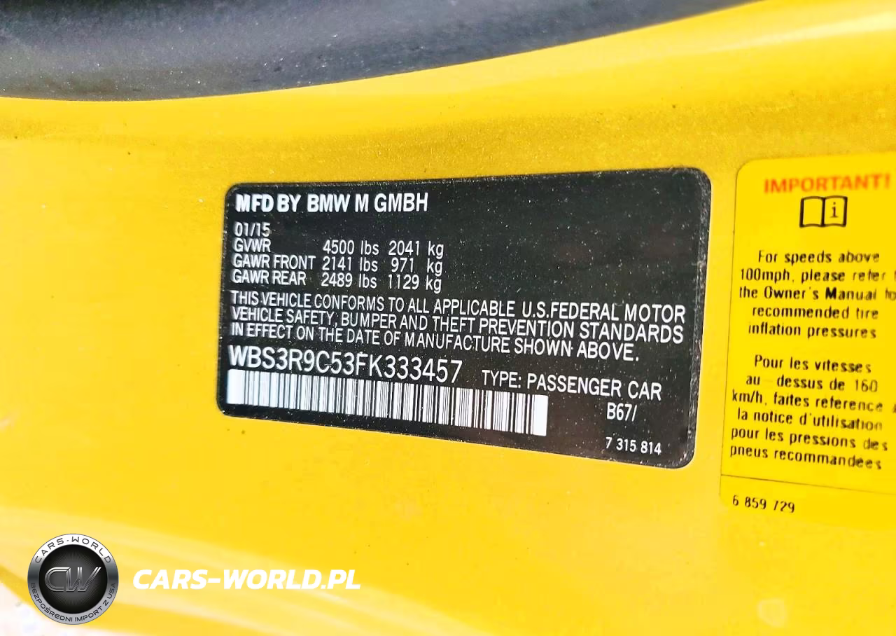 2015 BMW M4 VIN:WBS3R9C53FK333457 - 13