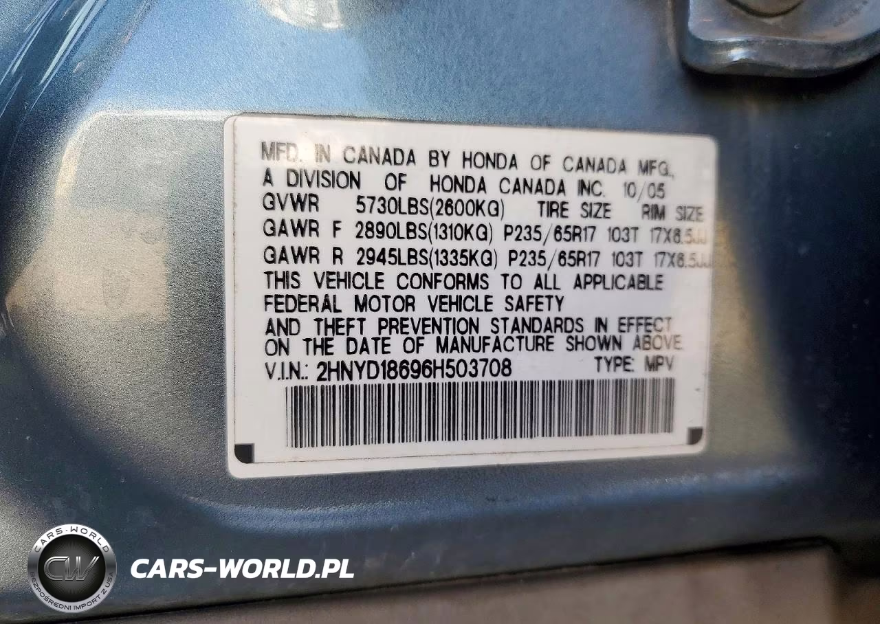 2006 Acura Mdx Touring VIN:2HNYD18696H503708 - 13