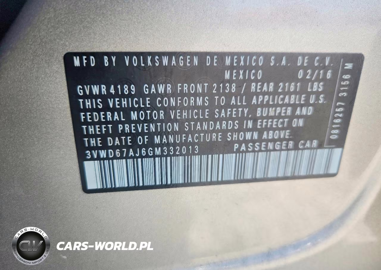 2016 Volkswagen Jetta Se VIN:3VWD67AJ6GM332013 - 12