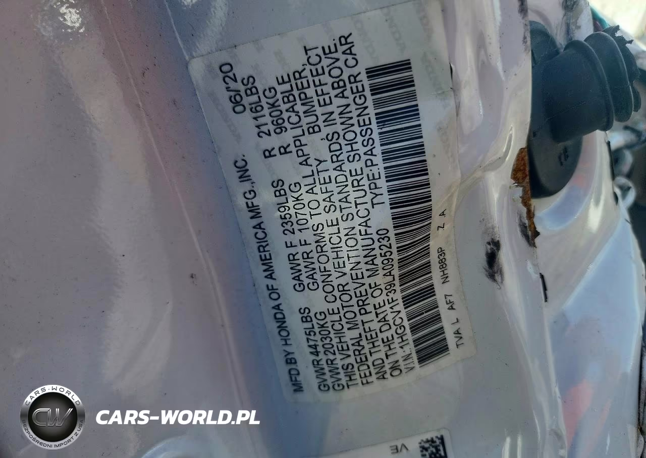 2020 Honda Accord Sport VIN:1HGCV1F39LA095230 - 13