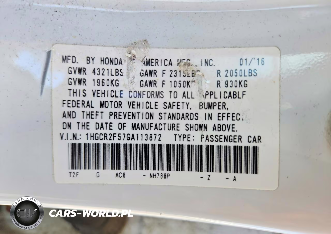 2016 Honda Accord Sport VIN:1HGCR2F57GA113872 - 12