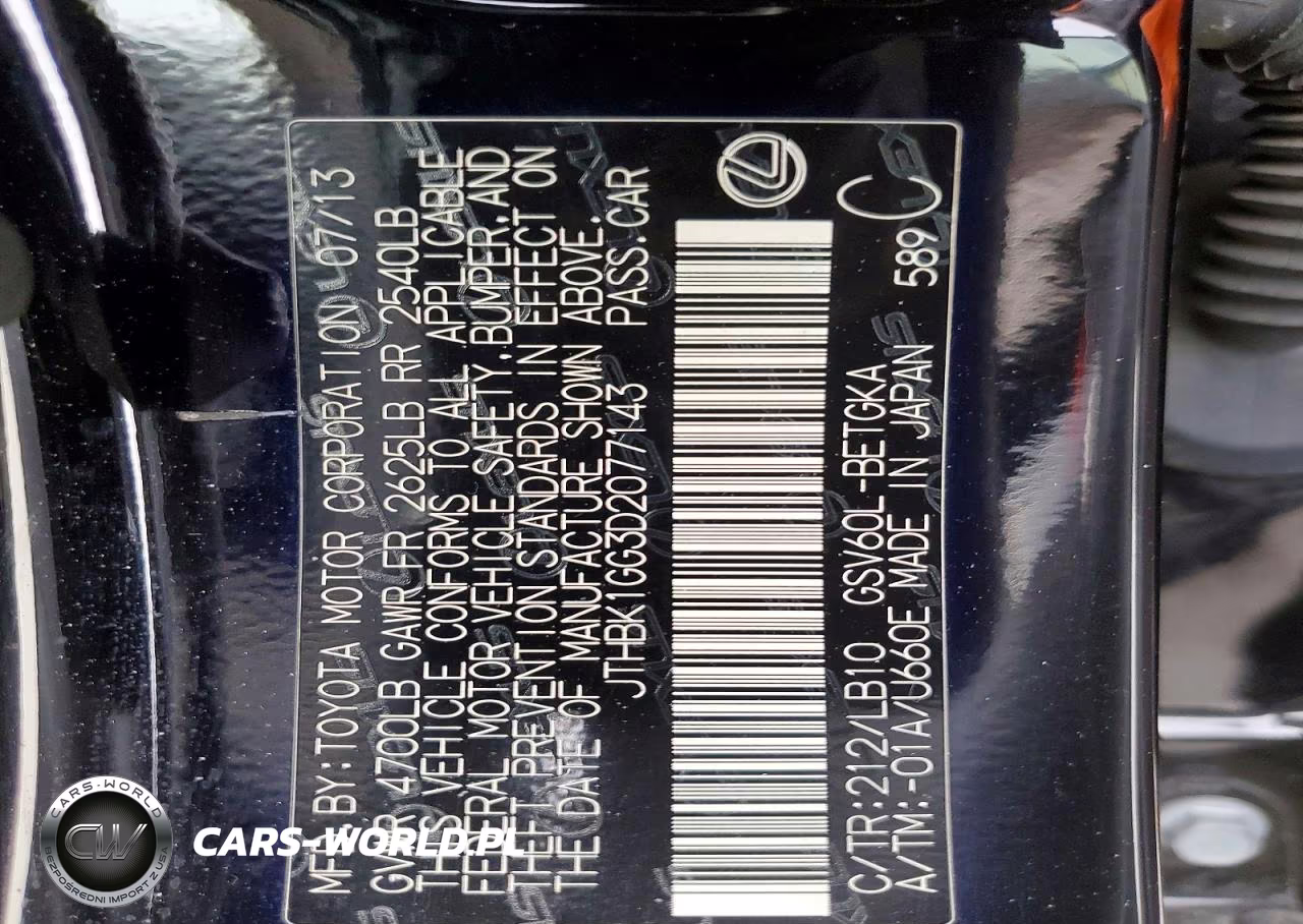 2013 Lexus Es 350 VIN:JTHBK1GG3D2077143 - 12