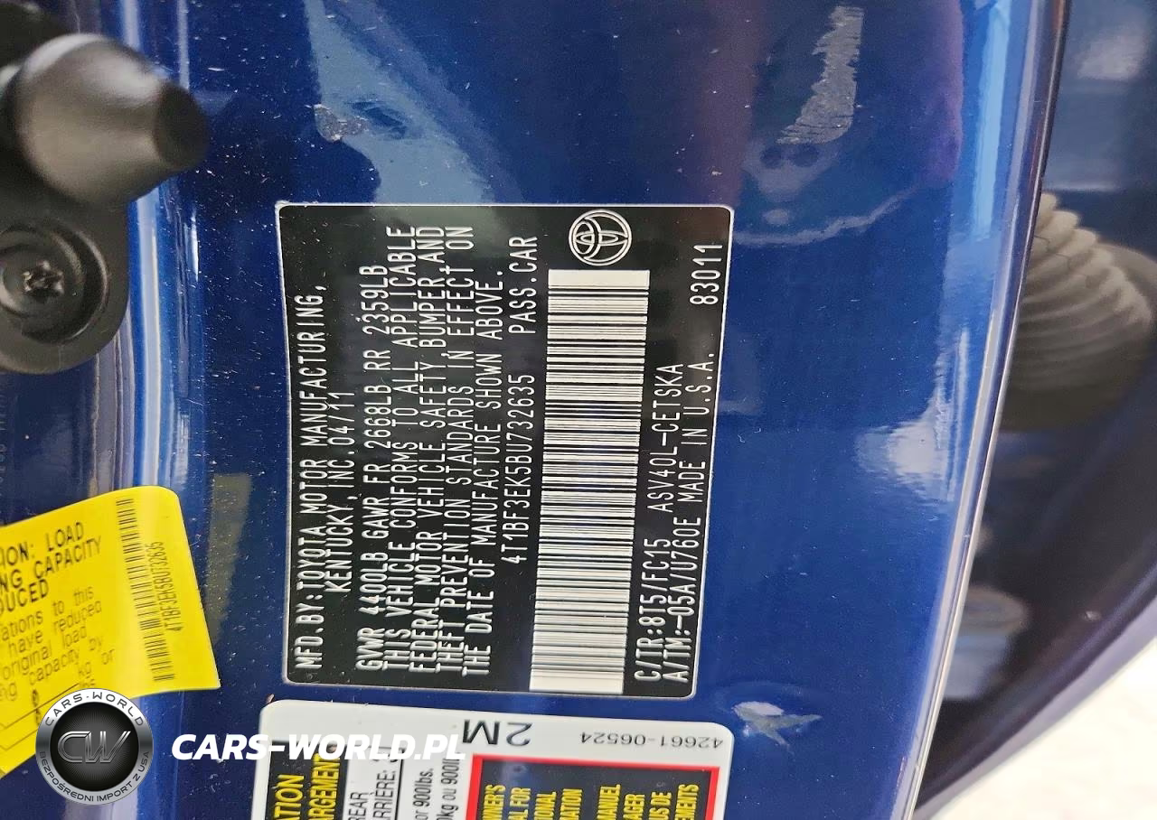 2011 Toyota Camry Base VIN:4T1BF3EK5BU732635 - 12